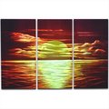 Metal Artscape 24 X 35 in Red Sunset 3Paneled Handmade Metal Wall Art MA10068